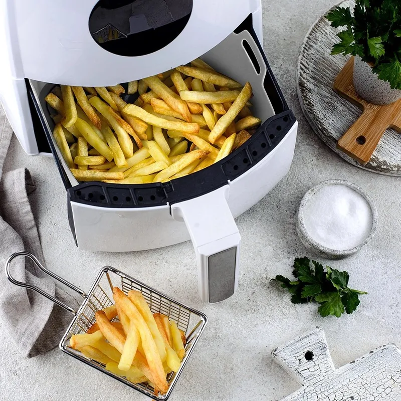 Wkład Do Frytkownicy Air Fryer Silikon Kwadrat 22 x 22 cm MEBLIVA - Szary