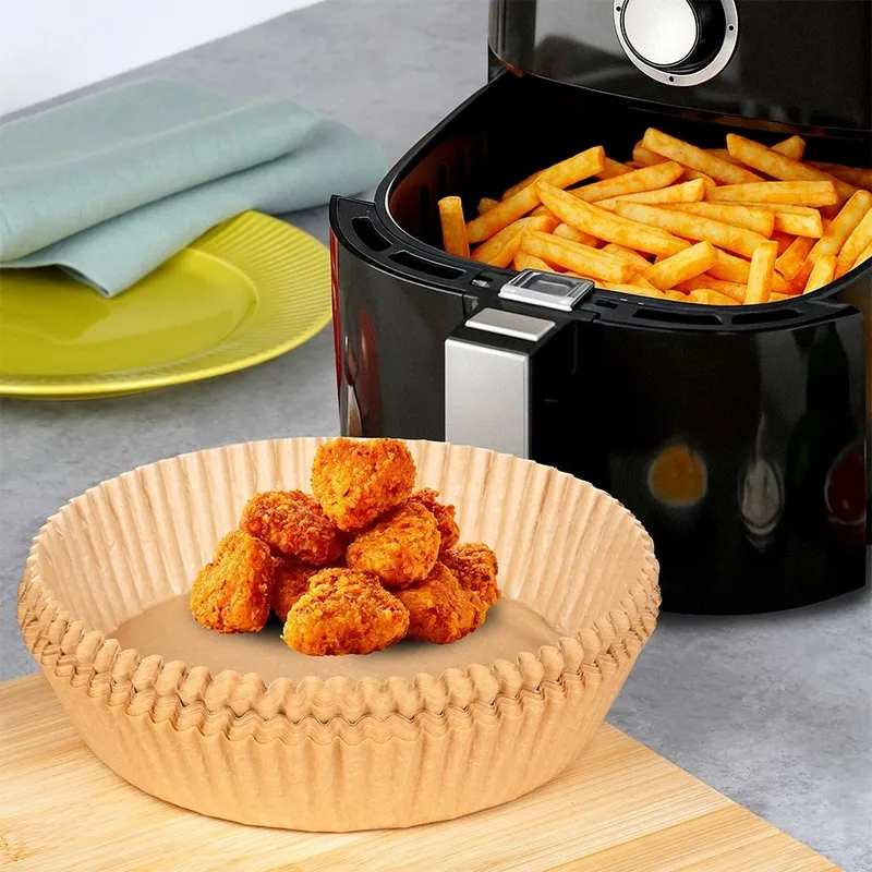 Wkład Do Frytkownicy Air Fryer 100 szt. Pergaminowy Okrągły 19 cm MEBLIVA