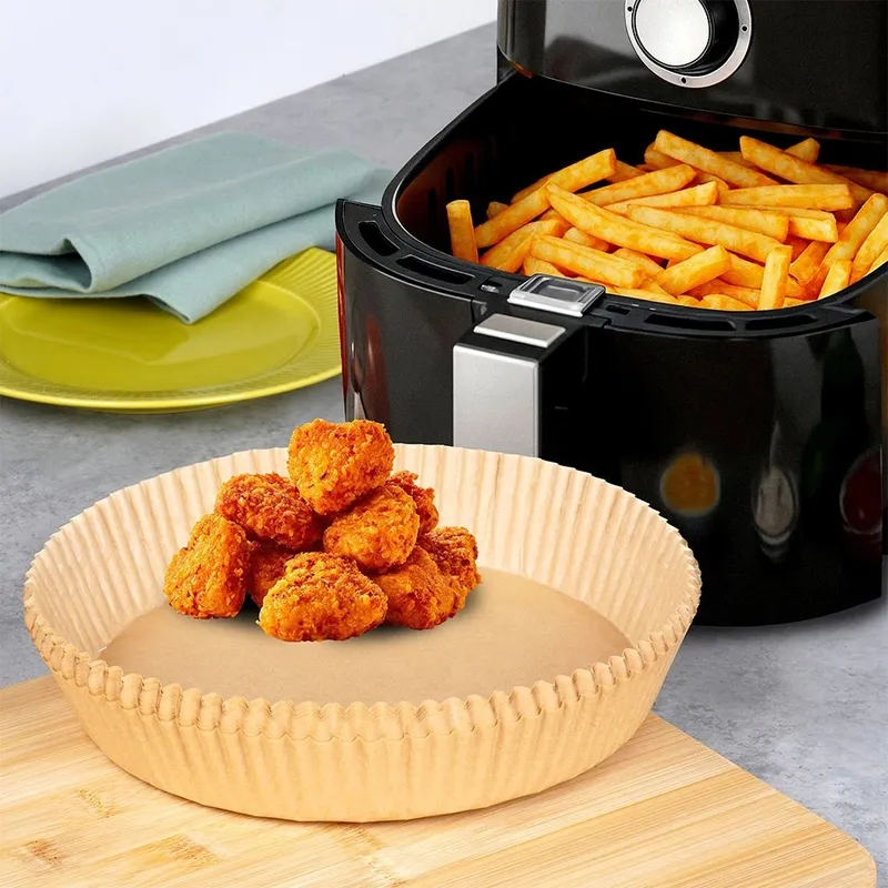 Wkład Do Frytkownicy Air Fryer 50 szt. Pergaminowy Okrągły 23 cm MEBLIVA