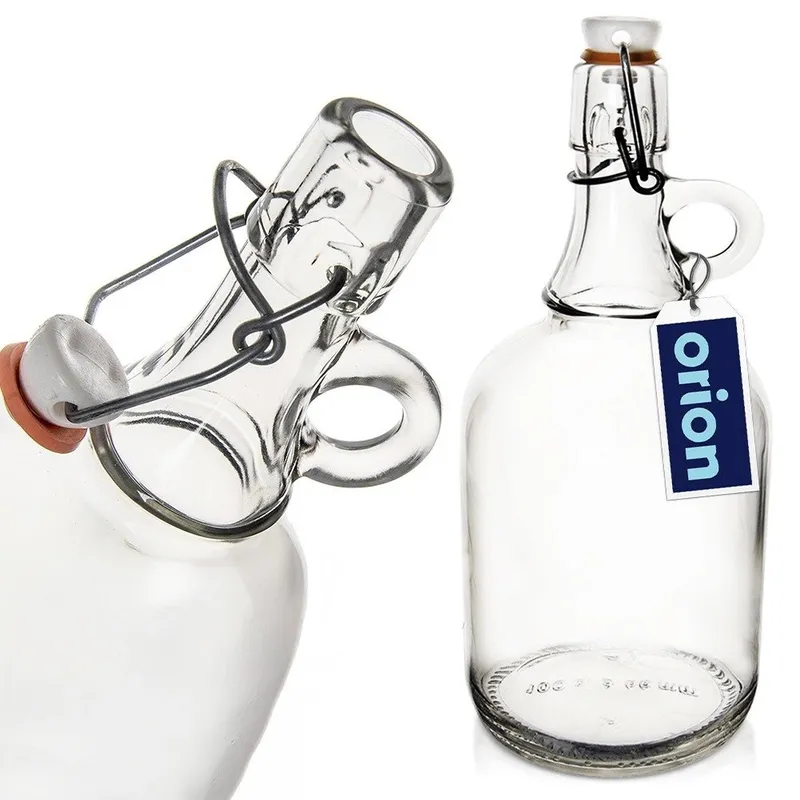 Butelka Szklana Z Klipsem 500 ml Retro Karafka Na Wino Nalewki MEBLIVA