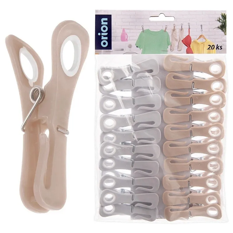 Klamerki Na Pranie Plastikowe 20 szt. Otwór Na Wieszak MEBLIVA