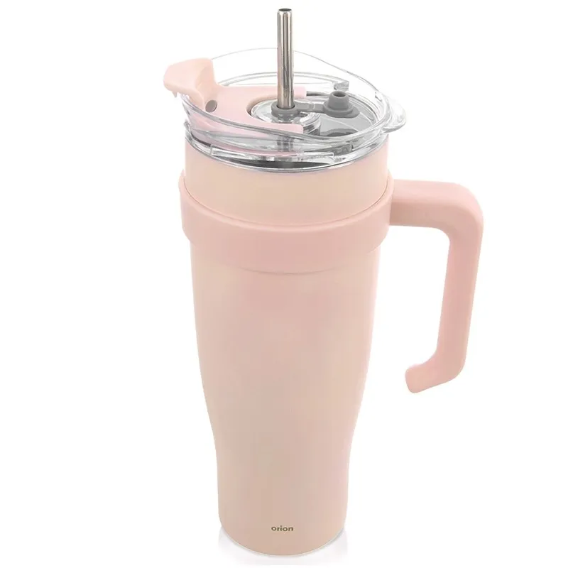 Kubek Termiczny Stalowy Z Uchwytem TERMO 1,2 l MEBLIVA - Różowy