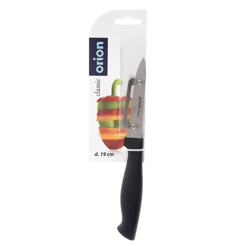 Nóż Do Obierania 19 cm Stal Nierdzewna Z Obierakiem Do Zmywarki MEBLIVA