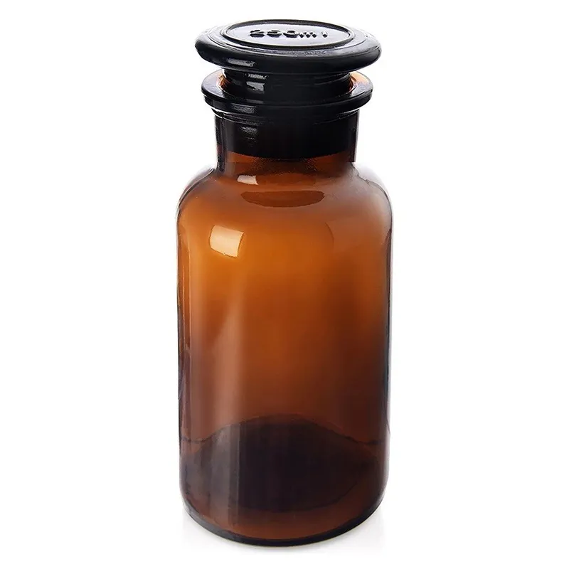 Butelka Szklana Retro 250 ml Z Korkiem 14 x 6,5 cm MEBLIVA - Brązowa