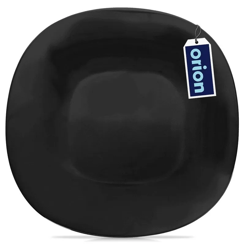 Talerz Obiadowy Płytki Szkło LUNA Kwadratowy 26,5 cm MEBLIVA - Czarne