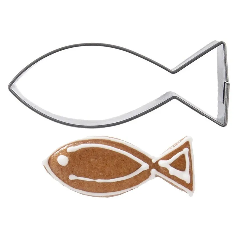 Wykrawacz Do Ciastek Ryba 5 x 2 cm Stal Nierdzewna Do Zmywarki MEBLIVA