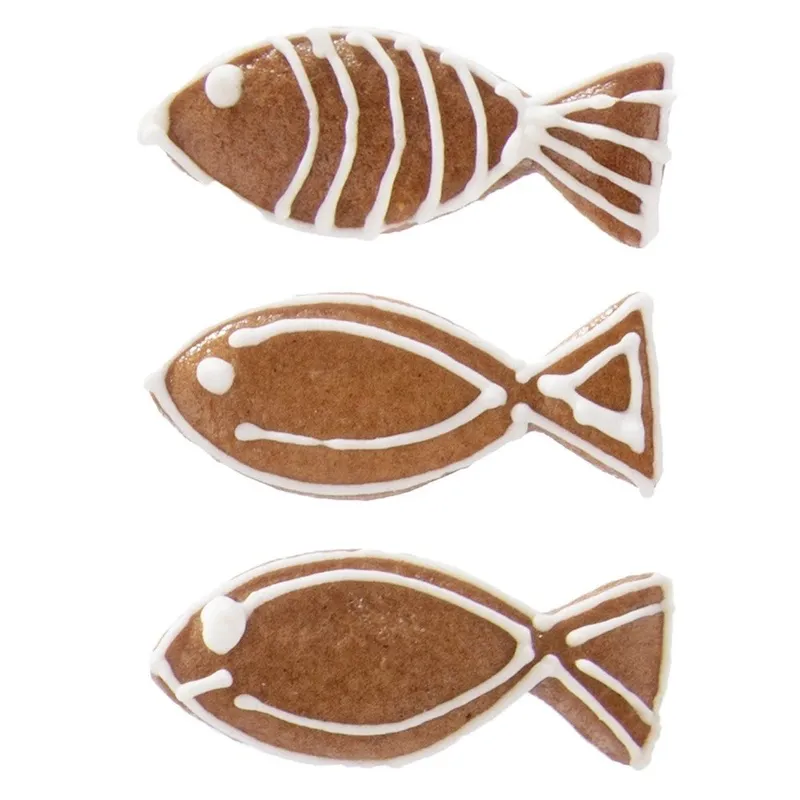 Wykrawacz Do Ciastek Ryba 5 x 2 cm Stal Nierdzewna Do Zmywarki MEBLIVA