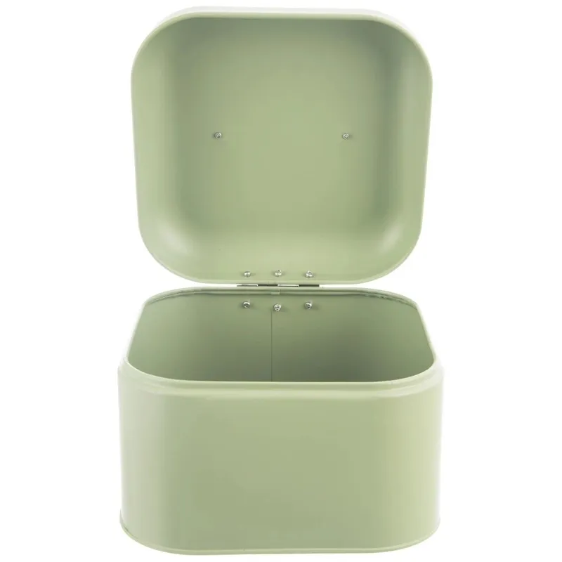 Chlebak Metalowy GREENISH 20x20x17 cm Kompaktowy Na Chleb MEBLIVA - Zielony