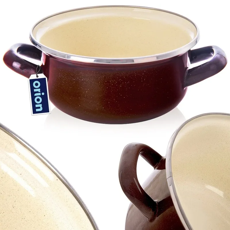 Garnek Emaliowany BROWN 16 cm, 1 l MEBLIVA