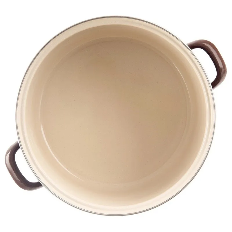 Garnek Emaliowany 10 l BROWN Retro Duży 30 cm Indukcja Zmywarka MEBLIVA