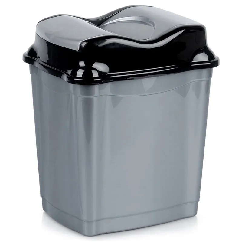Kosz Na Śmieci Plastikowy 16 l Wytrzymały I Pojemny MEBLIVA - Szary