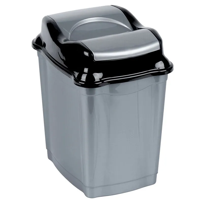 Kosz Na Śmieci Plastikowy 16 l Wytrzymały I Pojemny MEBLIVA - Szary