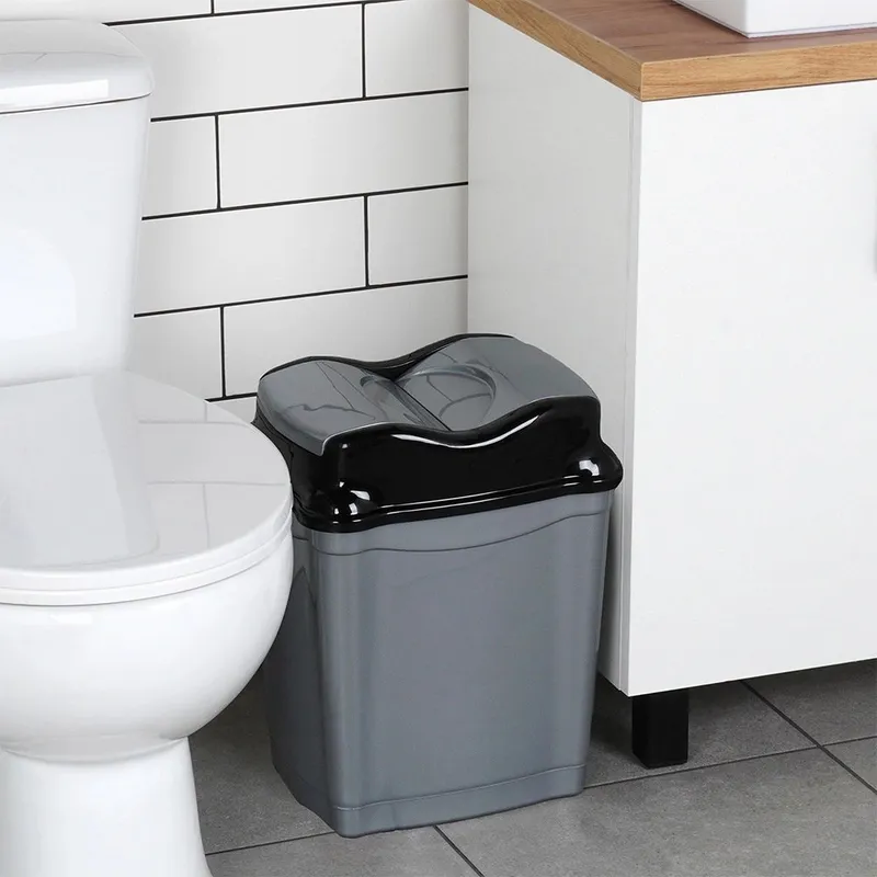 Kosz Na Śmieci Plastikowy 16 l Wytrzymały I Pojemny MEBLIVA - Szary