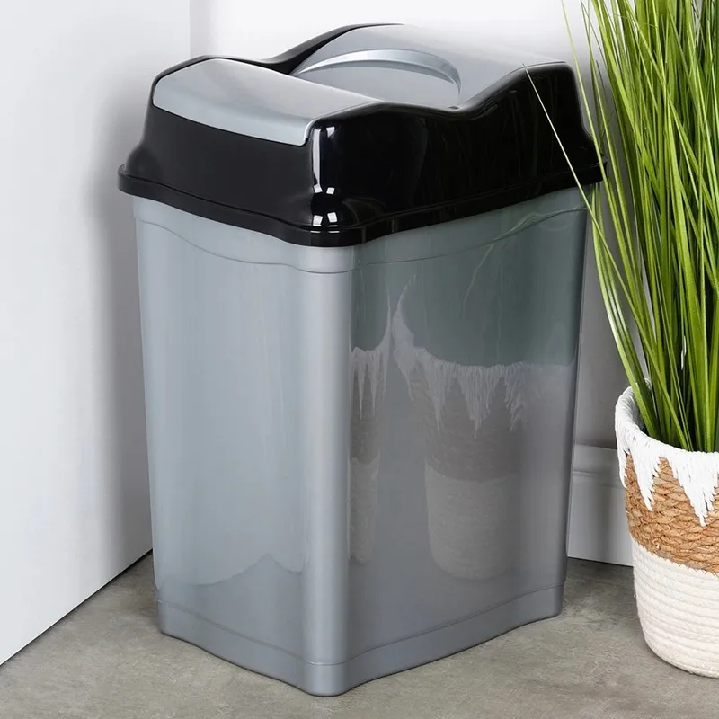 Kosz Na Śmieci Plastikowy 28 l Wytrzymały I Pojemny MEBLIVA - Szary
