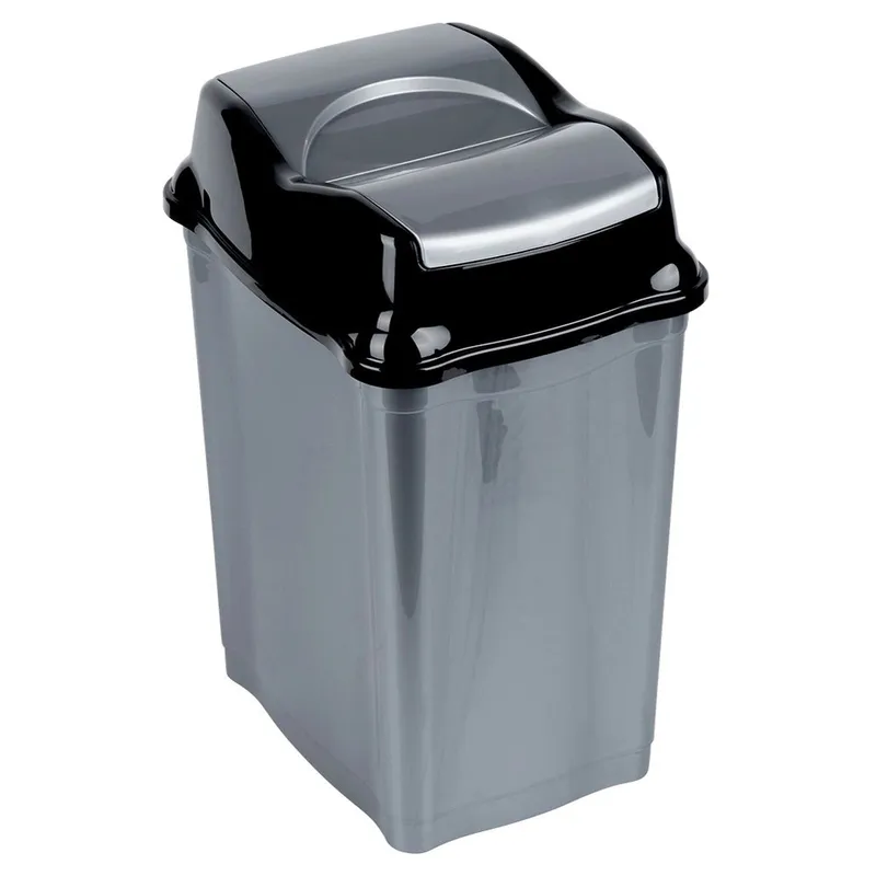 Kosz Na Śmieci Plastikowy 28 l Wytrzymały I Pojemny MEBLIVA - Szary
