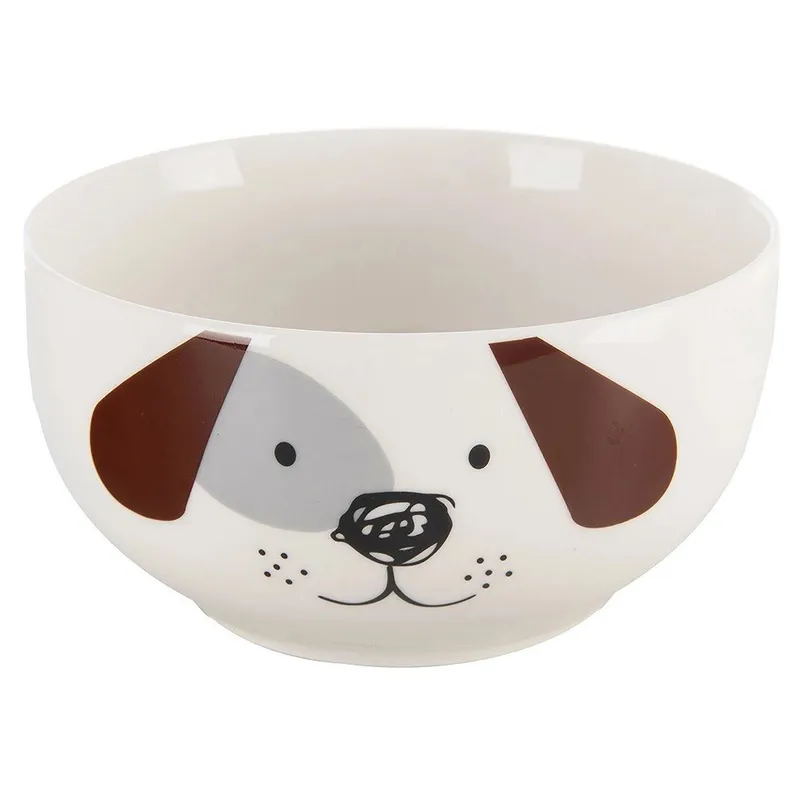 Kubek Z Miseczką Porcelanowy 2 el. Pies Zestaw Śniadaniowy MEBLIVA