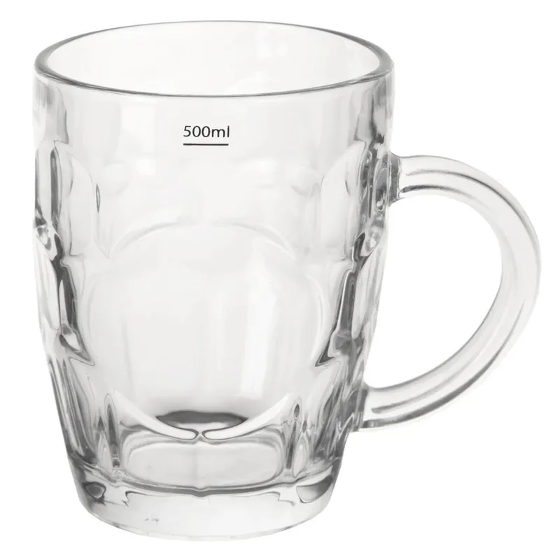 Kufel Do Piwa Szklany 500 ml Grube Szkło Do Zmywarki MEBLIVA