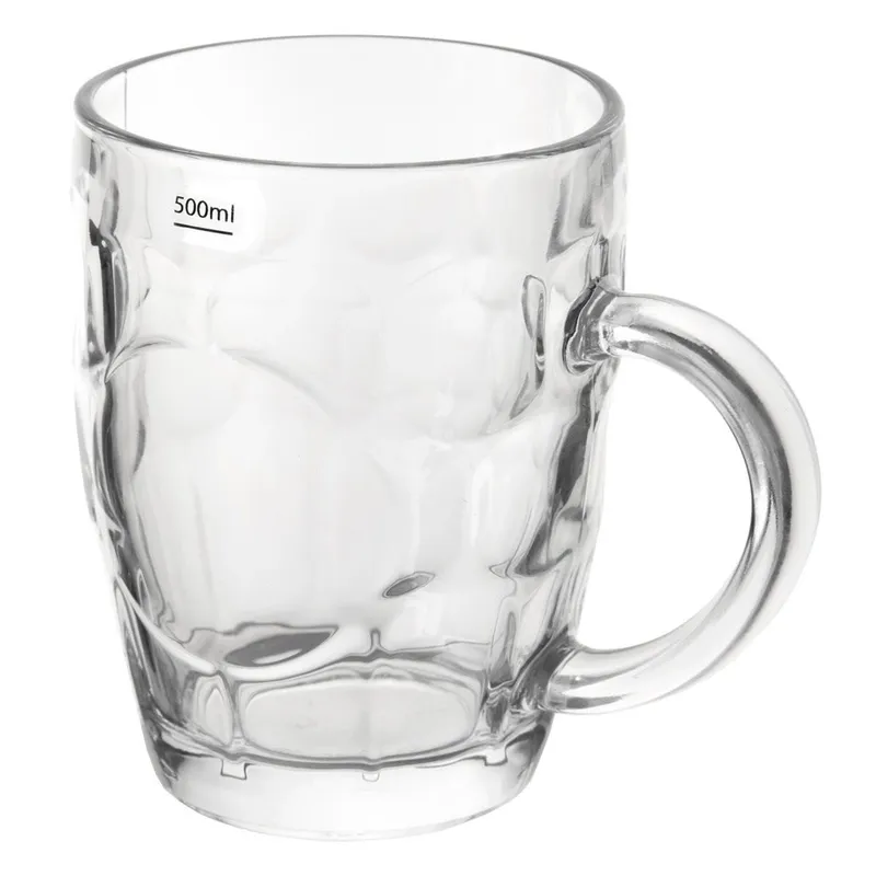 Kufel Do Piwa Szklany 500 ml Grube Szkło Do Zmywarki MEBLIVA