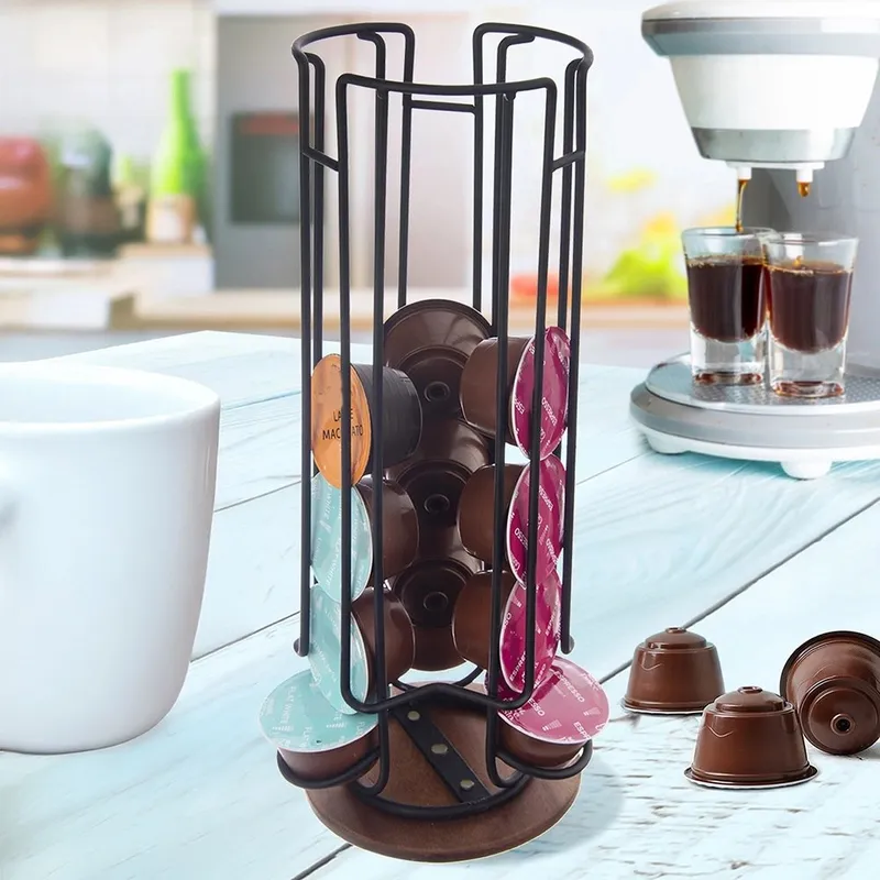 Stojak Obrotowy Na Kapsułki Dolce Gusto RADKA 33,5 cm MEBLIVA - Czarny