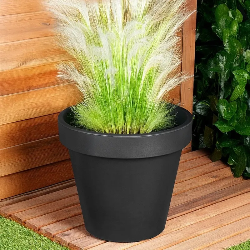 Doniczka Ogrodowa Plastikowa Okrągła 39 cm GARDIVA - Czarna
