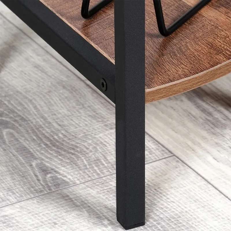 Regał Metalowy Narożny 3 Półki MDF 235 x 235 x 76 cm GARDIVA - Czarny