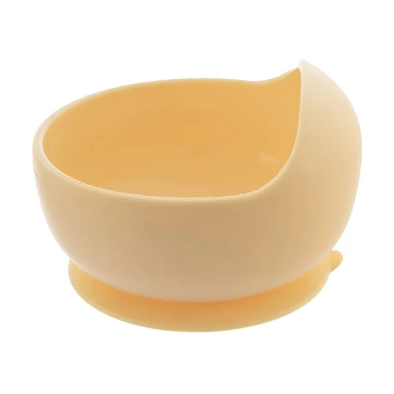 Miseczka Dla Dziecka 12 cm 360 ml Silikonowa Z Przyssawką MEBLIVA - Żółta