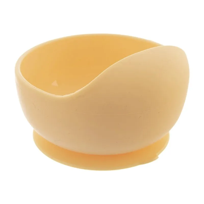 Miseczka Dla Dziecka 12 cm 360 ml Silikonowa Z Przyssawką MEBLIVA - Żółta