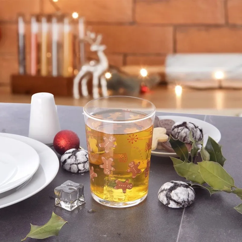 Szklanka Dekoracyjna Świąteczna PIERNICZEK Do Napojów 500 ml MEBLIVA