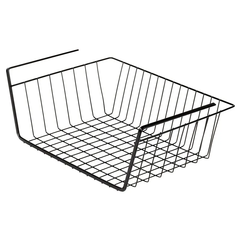 Koszyk Podwieszany Pod Półkę Metalowy 40,5x26,5x14,5 cm MEBLIVA - Czarny