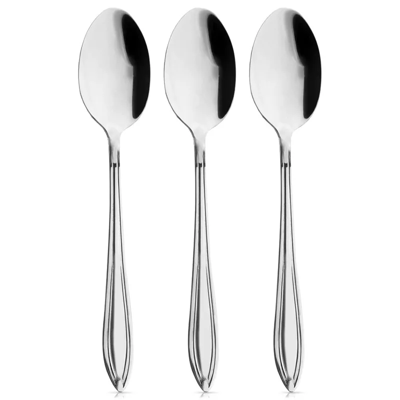 Zestaw Łyżki Stołowe Stal Nierdzewna CONIC 3 Sztuki 20,5 cm MEBLIVA