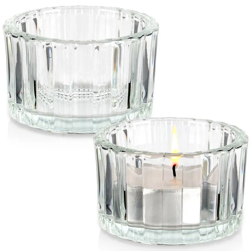Świecznik Szklany Na Tealight 5,7 cm 2 szt. MEBLIVA