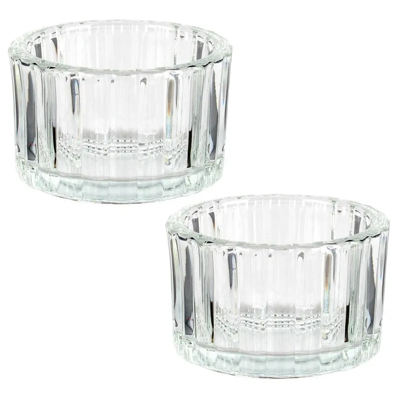 Świecznik Szklany Na Tealight 5,7 cm 2 szt. MEBLIVA