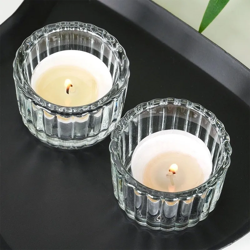 Świecznik Szklany Na Tealight 5,7 cm 2 szt. MEBLIVA
