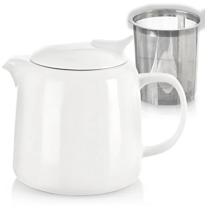 Dzbanek Porcelanowy 650ml Zaparzacz Sitko Stalowe MONA MEBLIVA