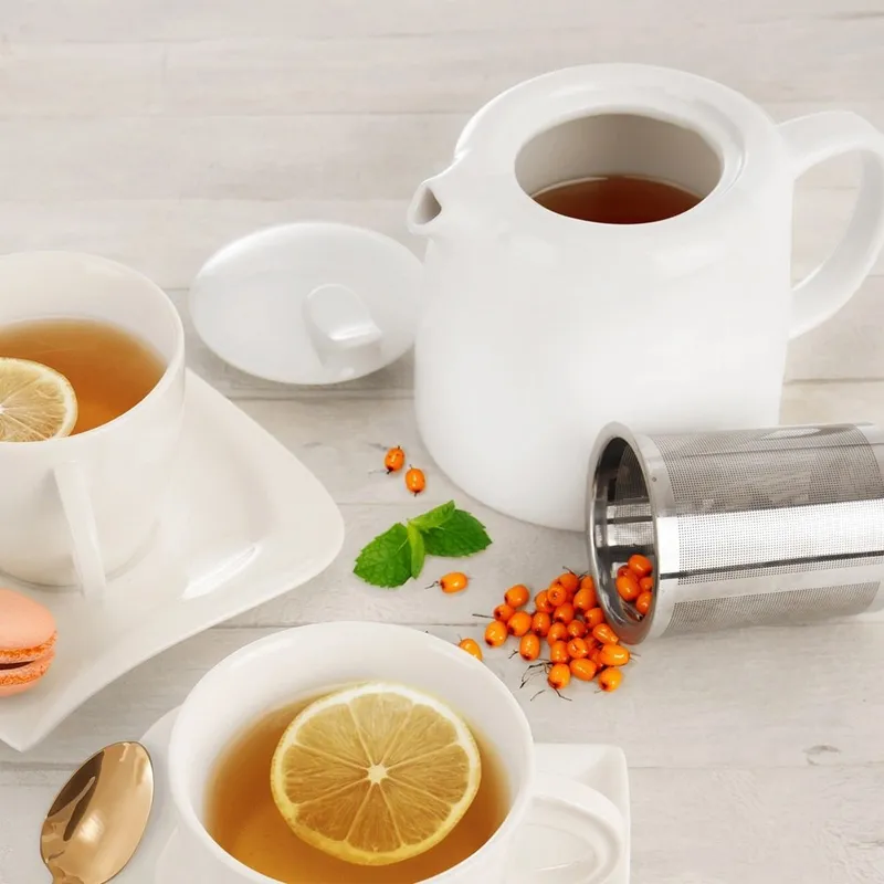 Dzbanek Porcelanowy 650ml Zaparzacz Sitko Stalowe MONA MEBLIVA