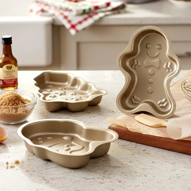 Foremki Do Pieczenia Zestaw 3 szt. Stal PTFE LA CUCINA Mikołaj MEBLIVA