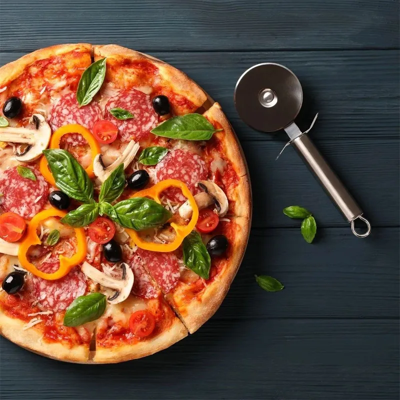 Kamień Do Pizzy Szamotowy Z Łopatą I Nożem 3 el. MEBLIVA