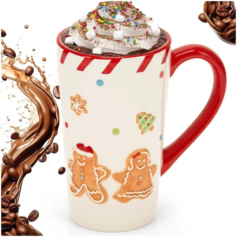 Kubek Świąteczny Ceramiczny 570ml Duży Piernikowy Ludzik Home MEBLIVA