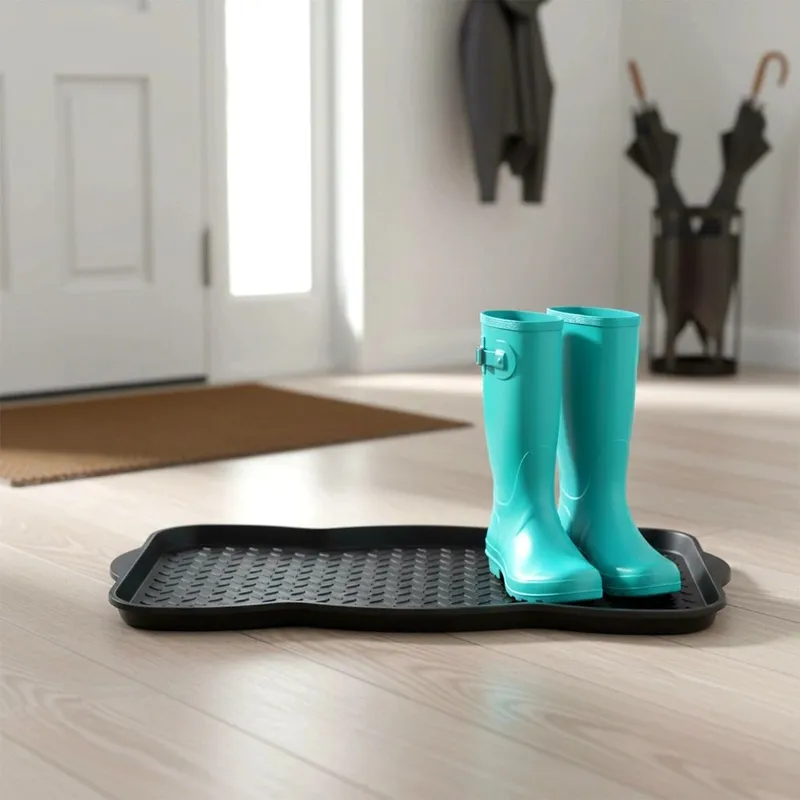 Mata Podstawka Na Buty 73 x 38 cm Wypustki Ociekacz Duża MEBLIVA - Czarna