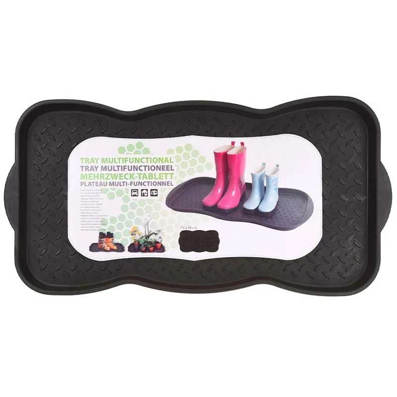 Mata Podstawka Na Buty 73 x 38 cm Wypustki Ociekacz Duża MEBLIVA - Czarna