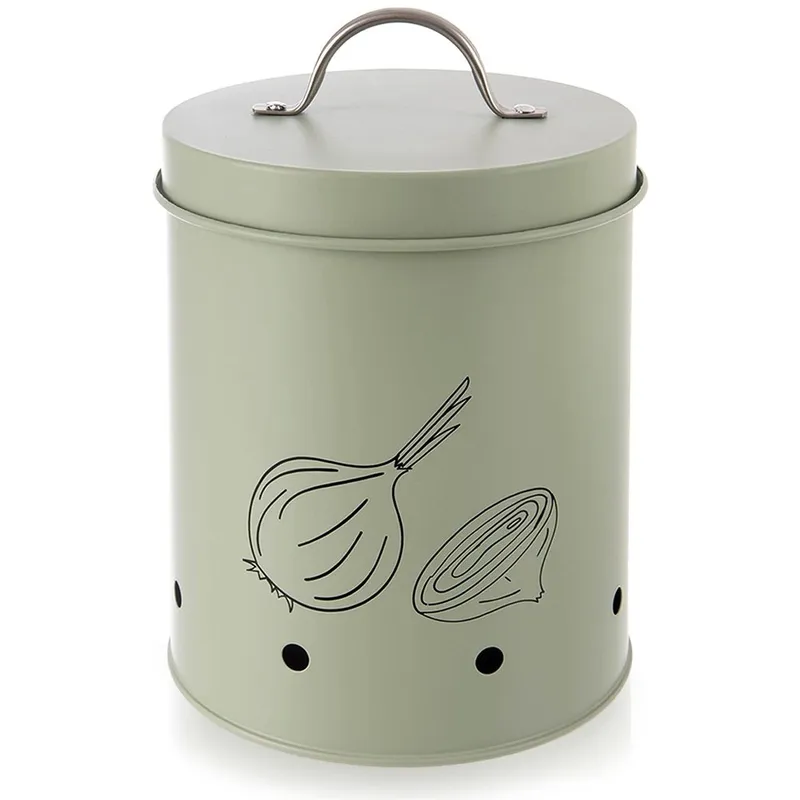 Pojemnik Metalowy Na Cebulę 2,4 l Z Wentylacją 20,5 x 14 cm MEBLIVA