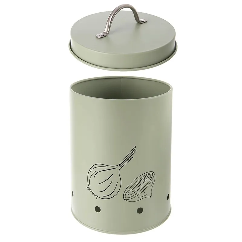 Pojemnik Metalowy Na Cebulę 2,4 l Z Wentylacją 20,5 x 14 cm MEBLIVA
