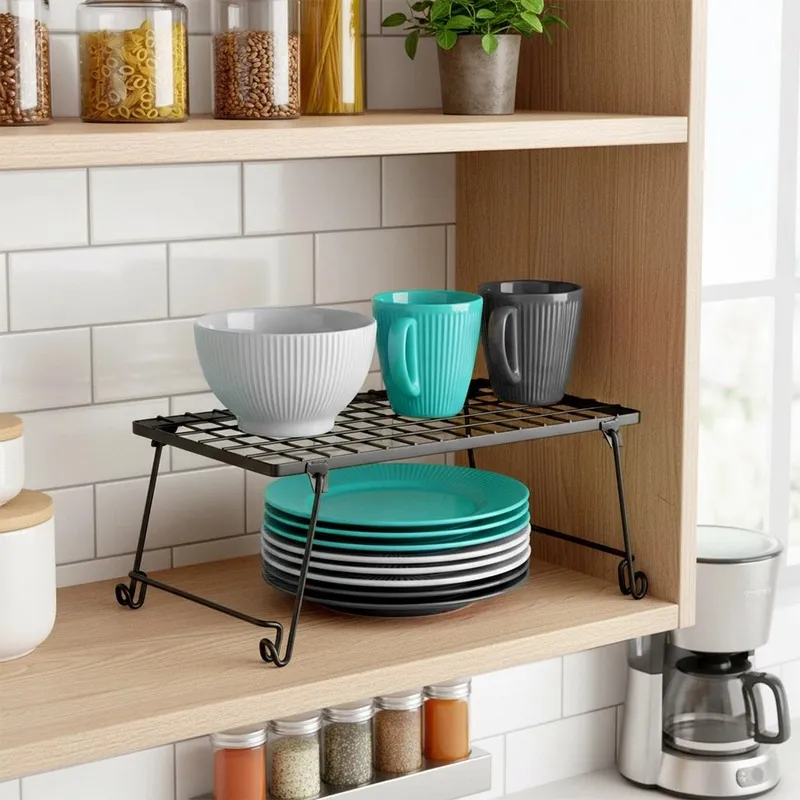 Półka Wkład Do Szafki Kuchennej Składana Metal Loft 36 cm MEBLIVA - Czarna