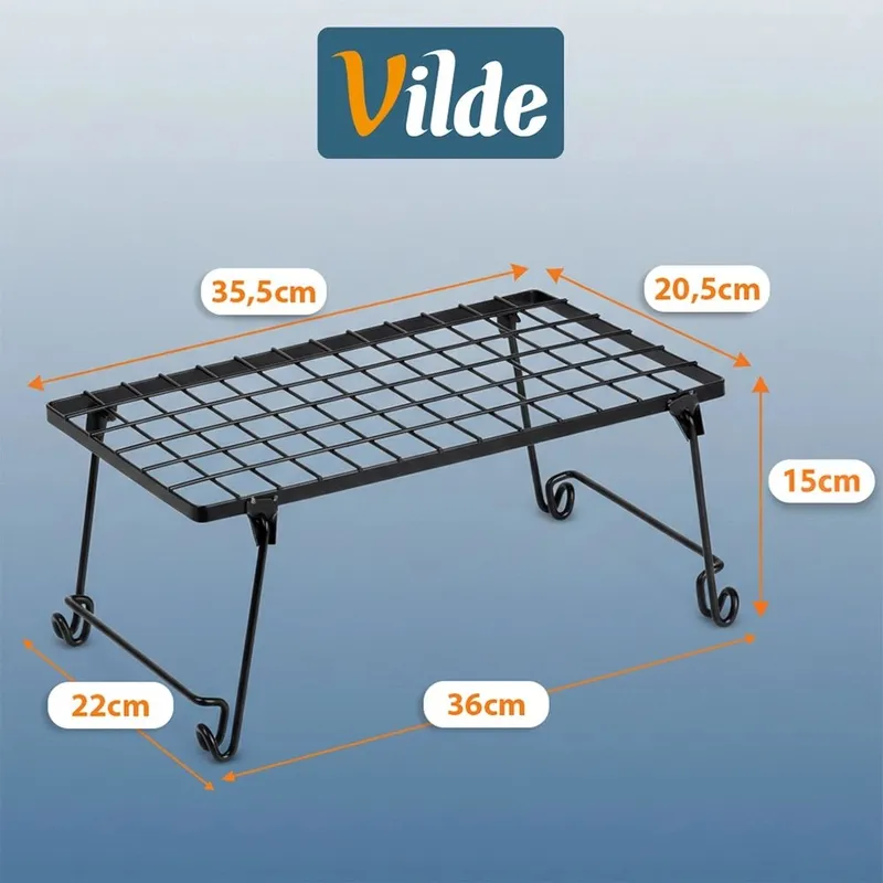 Półka Wkład Do Szafki Kuchennej Składana Metal Loft 36 cm MEBLIVA - Czarna