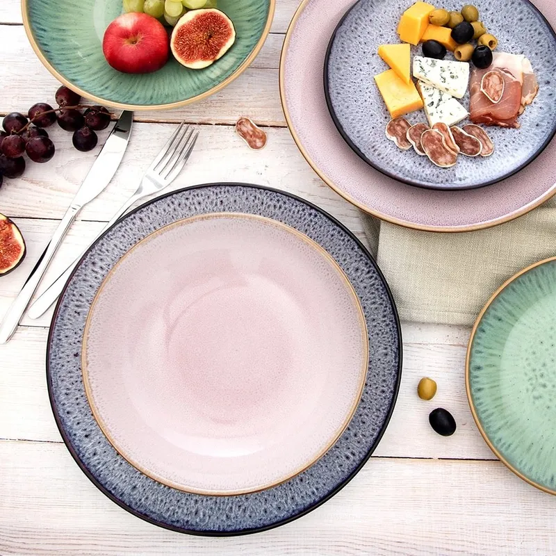 Talerz Głęboki 900 ml Ceramika Glaze Makaron Zupa Zmywarka MEBLIVA - Różowy