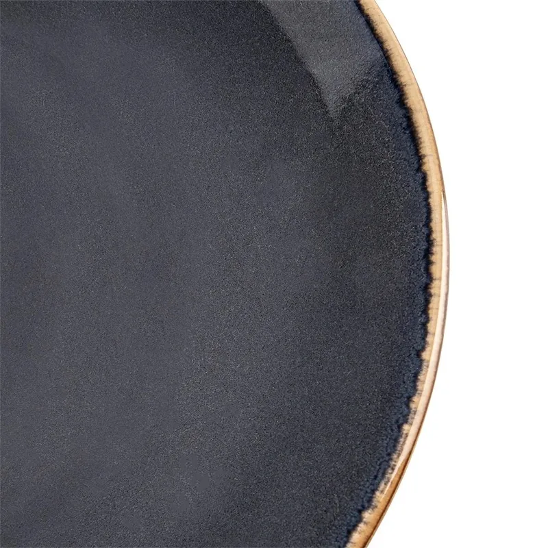 Talerz Obiadowy Płytki 27 cm Ceramika Glaze Nakrapiany MEBLIVA - Szary