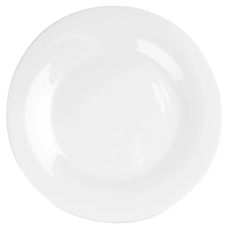 Talerze Obiadowe Płytkie Szkło 6 szt. 25,5 cm Opalowe MEBLIVA - Białe