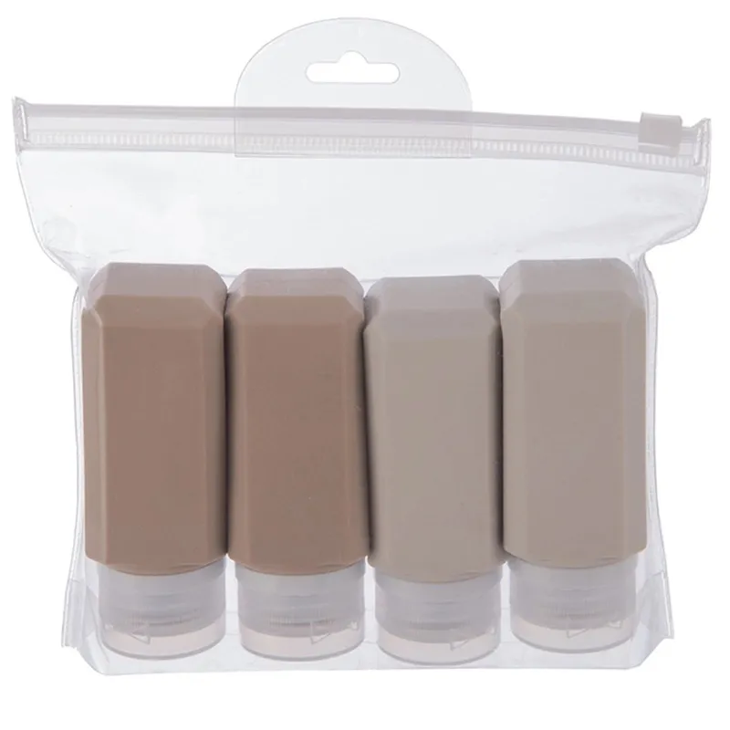 Butelki Podróżne Zestaw 4 szt. Silikon 90 ml Szczelne Etui 16 x 16 MEBLIVA
