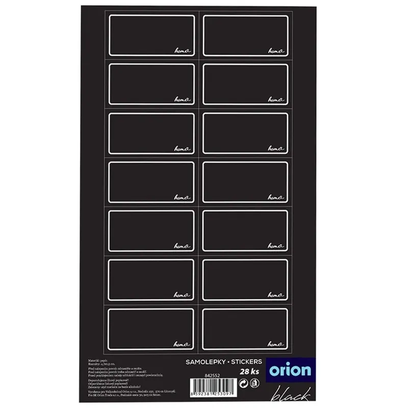 Etykiety Samoprzylepne 28 szt. Na Słoiki I Butelki Papier MEBLIVA - Czarny