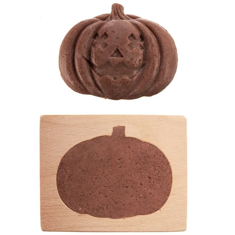 Foremka Drewniana Do Ciastek Pierniczków Dynia Halloween Rzeźbiona MEBLIVA